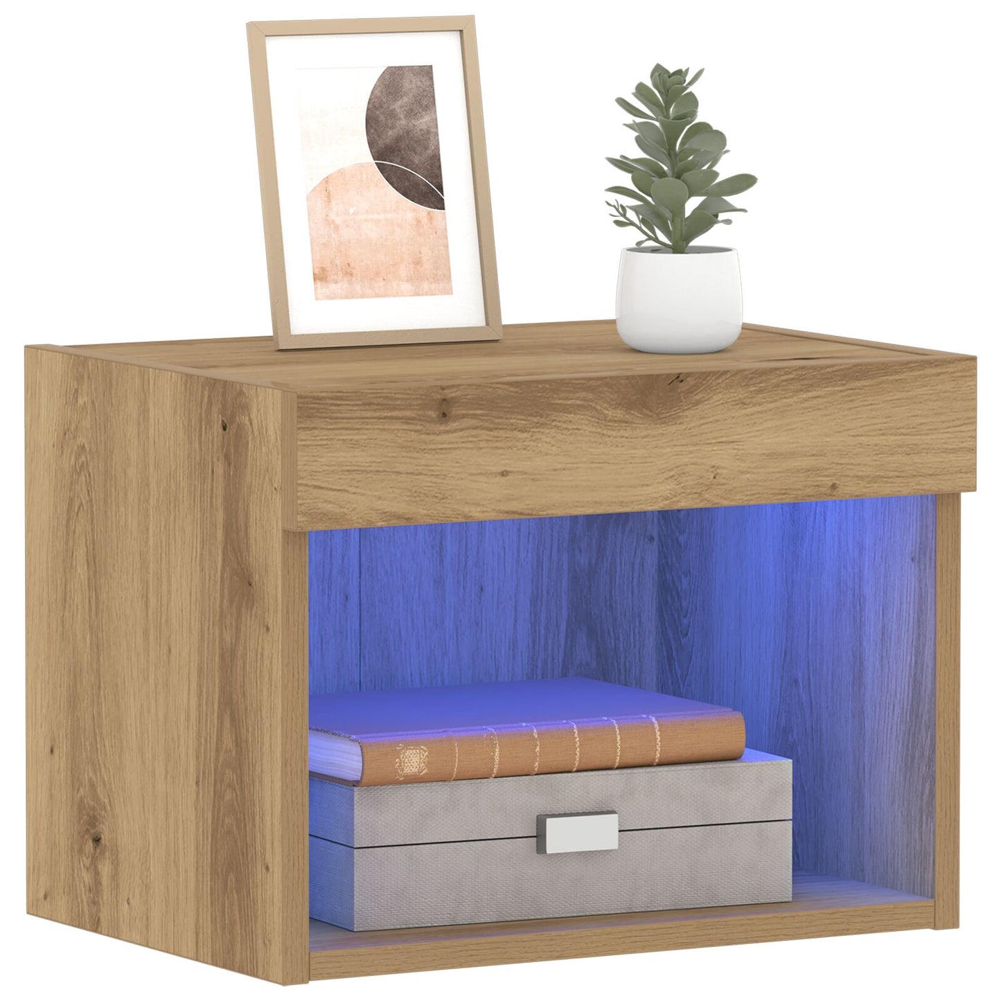vidaXL Wandschränke mit LED-Beleuchtung 2 Stk Artisan Eiche 40x30x30 cm