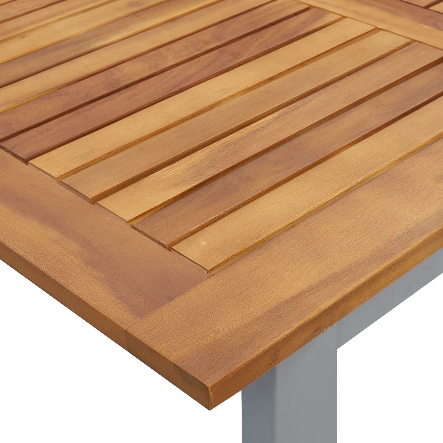 vidaXL Gartentisch Grau 160x80x75 cm Stahl & Massivholz Akazie