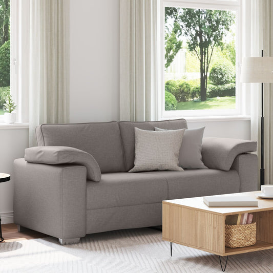 vidaXL Loveseat Sofa in Taupe, 140 cm, aus Stoff