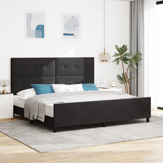 vidaXL Bettgestell Schwarz 200x200 cm Samt