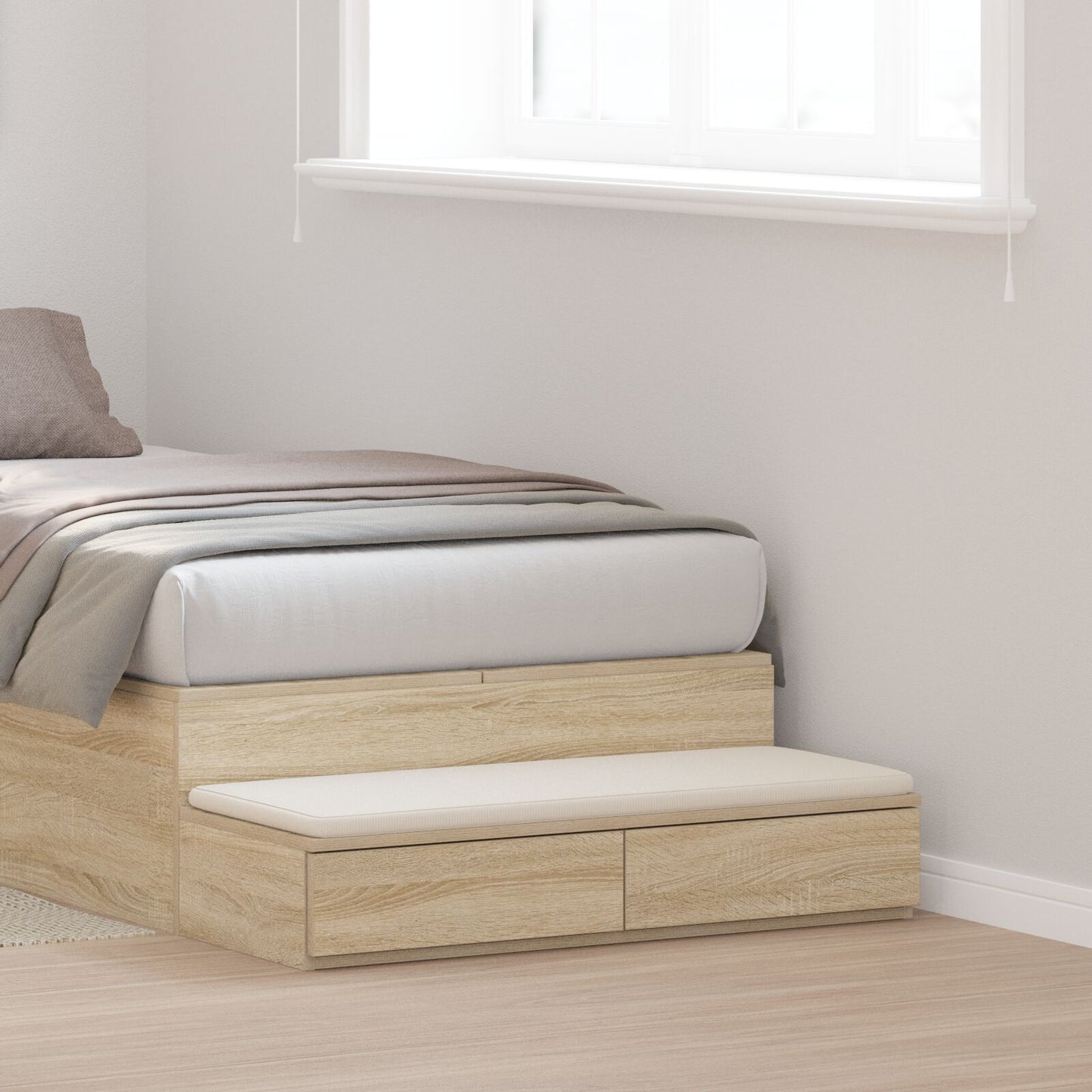 vidaXL Bett-Schubladen Sonoma Eiche 100x36,5x16,5 cm Holzwerkstoff