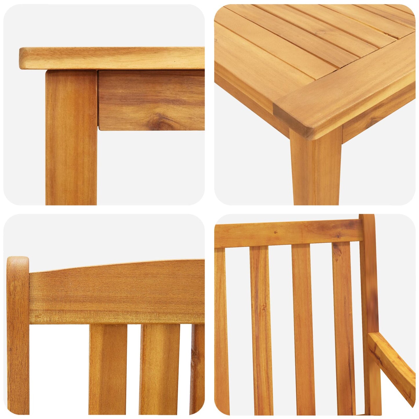 vidaXL 9-teiliges Garten-Esszimmer-Set aus massiven Akazienholz