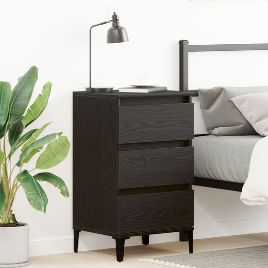 vidaXL Nachttisch Schwarz Eiche 40x35x70 cm Holzwerkstoff