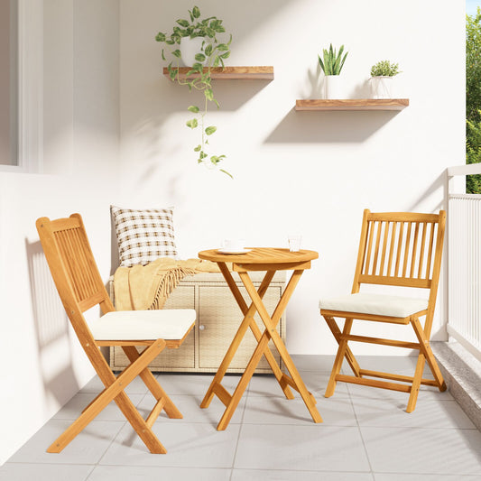 vidaXL 3-teiliges Garten Bistro Set aus solidem Akazienholz