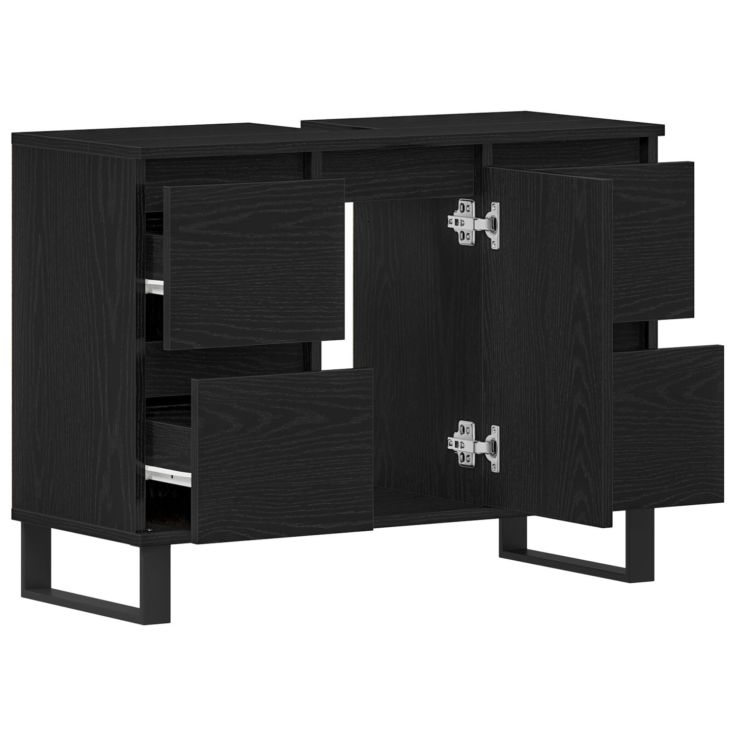 vidaXL Waschbeckenschrank Schwarze Eiche 80x33x60 cm Holzwerkstoff