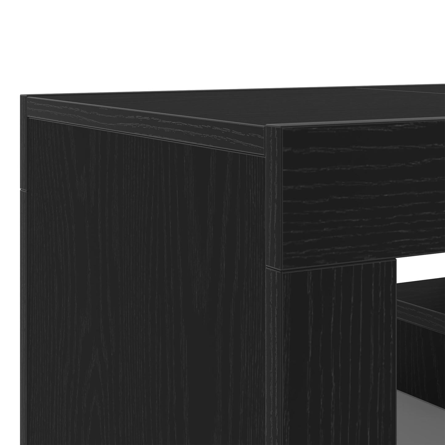 vidaXL TV-Schrank mit LED-Lichtern, schwarz, Eiche, 120x35x40 cm