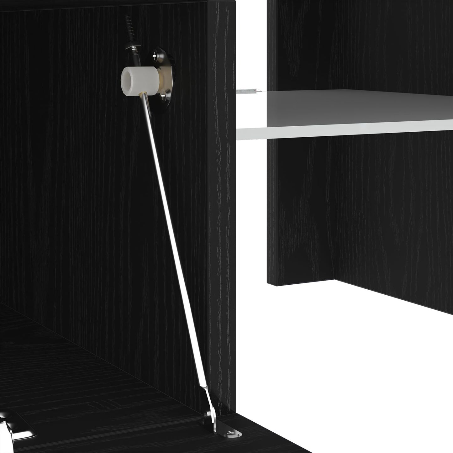 vidaXL TV-Schrank mit LED-Lichtern, schwarz, Eiche, 120x35x40 cm