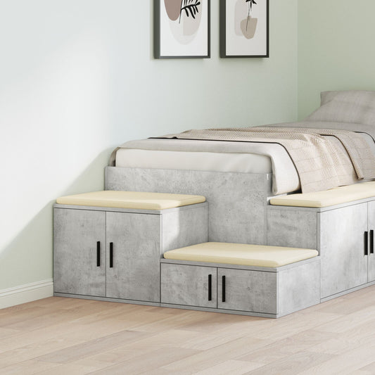 vidaXL Aufbewahrungsschrank Beton Grau 118x41x40 cm Engineered Wood