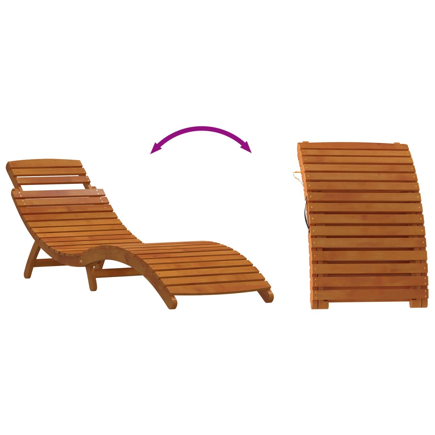 vidaXL Sonnenliegen mit Auflagen 2er Set Rot aus Akazienholz