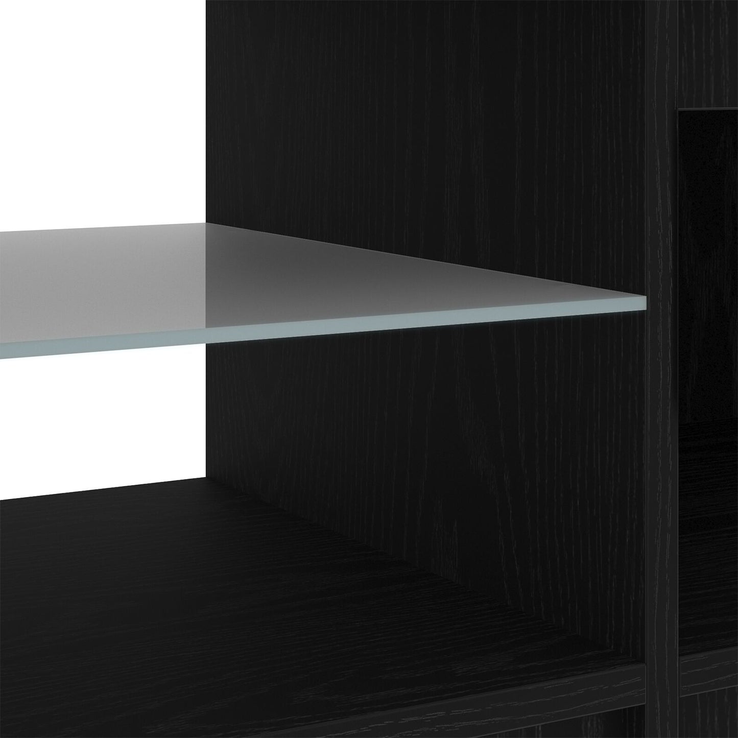 vidaXL TV-Schrank mit LED-Lichtern in Schwarz und Eiche, 140x40x35,5 cm, aus Holzwerkstoff