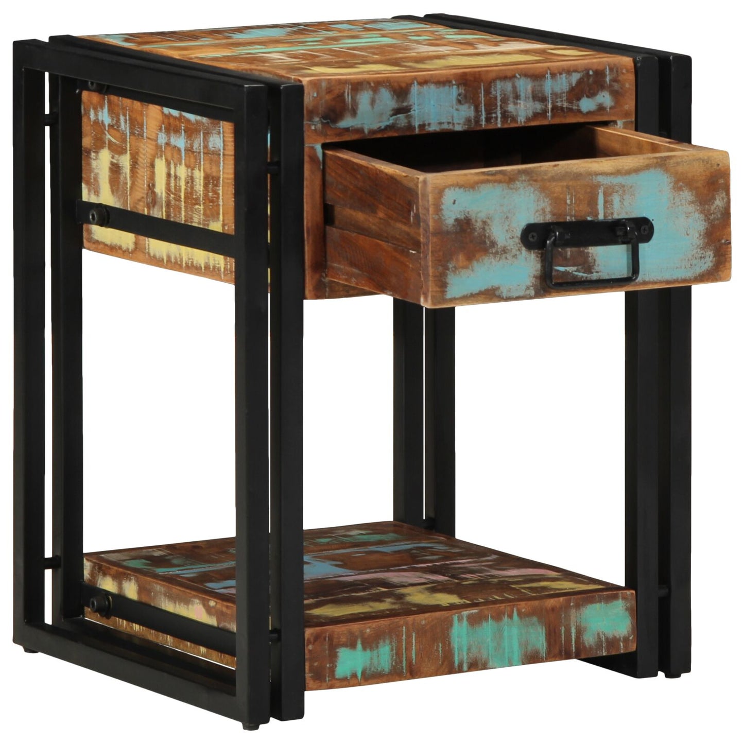 vidaXL Nachttische 2 Stück 40x40x50 cm Massivholz Altholz